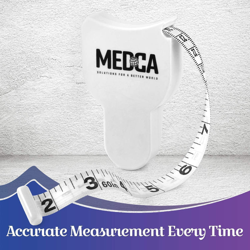 Body Tape Measure and Skinfold Caliper for Body Set - (Pack of 2) - Skin Fold Body Fat Analyzer and BMI Measurement Tool, White by MEDca - BeesActive Australia