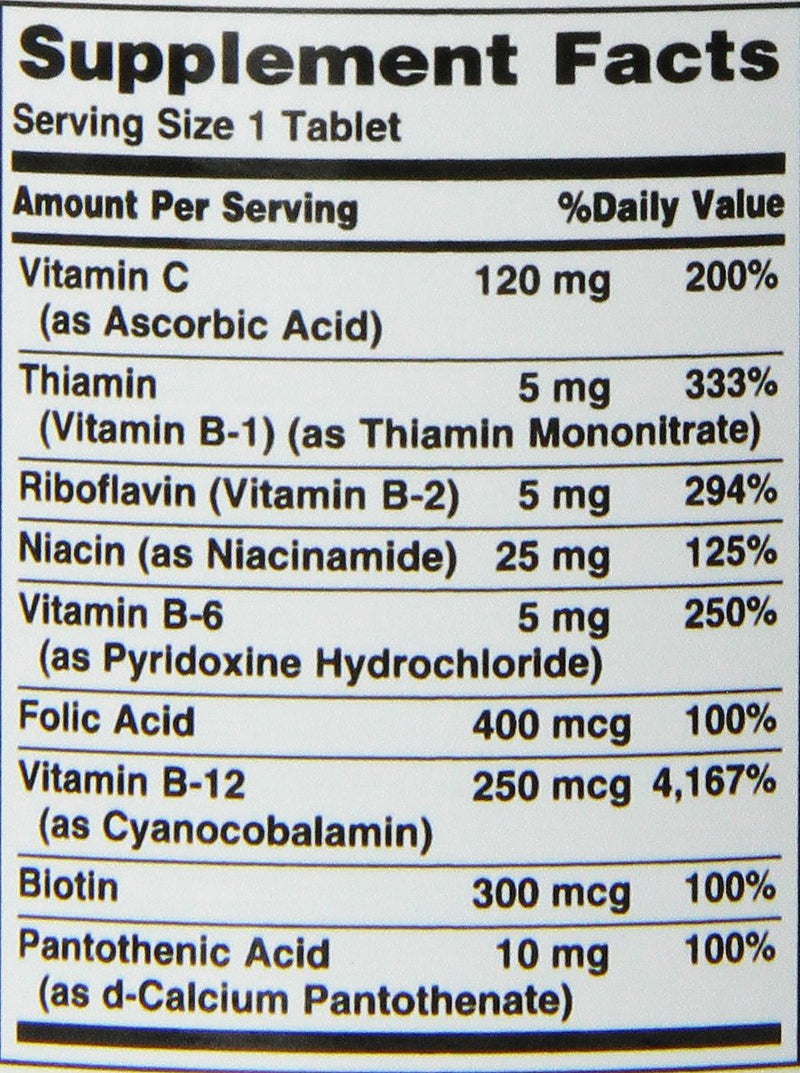 Nature’s Bounty Time Released Vitamin B-Complex with Folic Acid Plus Vitamin C Supplement, Aids Metabolism and Antioxidant Support, 125 (3-Pack, 375 Total) Tablets - BeesActive Australia