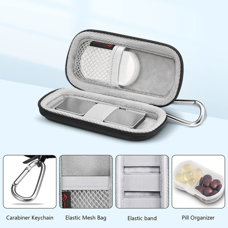 Fintie Carrying Case for Kardia Mobile and Kardia Mobile 6L EKG Device Heart Monitor - Protective Hard EVA Shockproof Storage Portable Travel Cover Bag with Pill Organizer Black - BeesActive Australia
