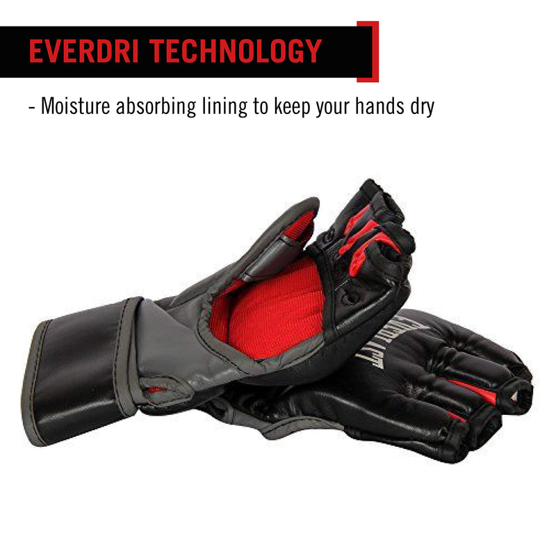 [AUSTRALIA] - Everlast Train Advanced MMA 7-Ounce Closed-Thumb Grappling/Training Gloves Large/X-Large Black 