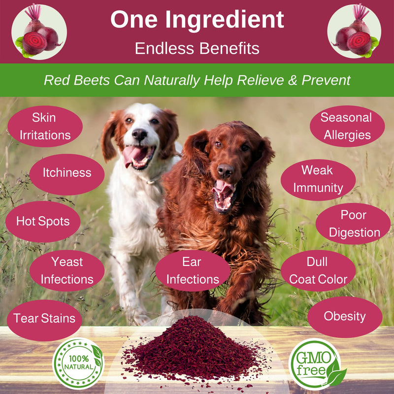 Olewo Red Beet Granular – Natural Immune Support - Anti Itch, Skin & Coat, Seasonal Allergies – Digestive Prebiotic Fiber 22 oz - BeesActive Australia