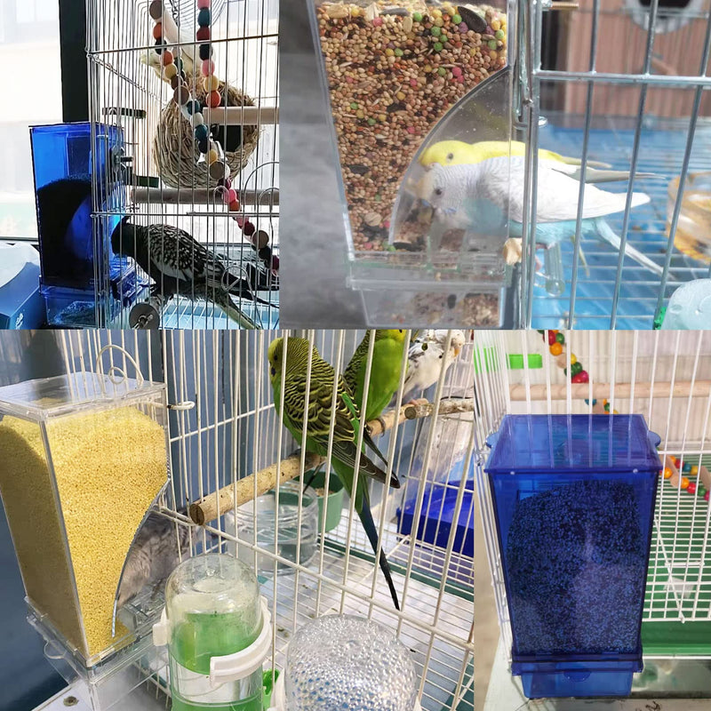 Parrot Automatic Feeder No Mess Bird Feeder Food Container Feeding Station Foraging Cage Accessories Acrylic Suitable for Parrot Cockatoo Canary Love Bird Transparent - BeesActive Australia