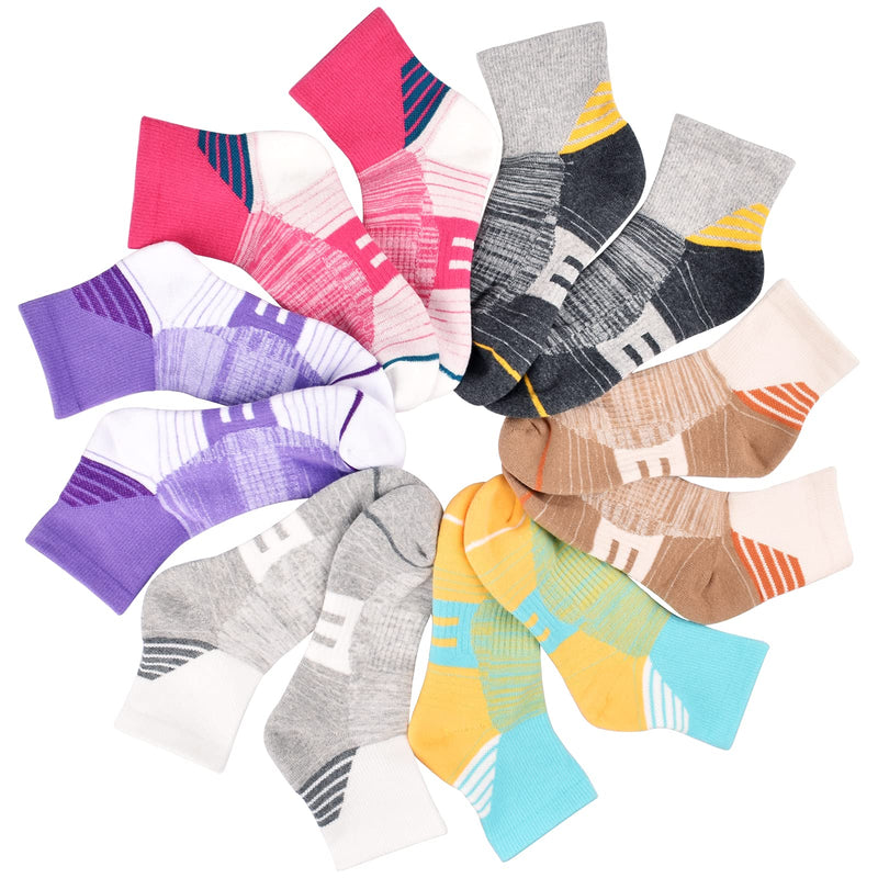 Women's Athletic Ankle Socks Quarter Cushioned Running Socks Hiking Performance Sport Cotton Socks 6 Pack Multicolor - BeesActive Australia