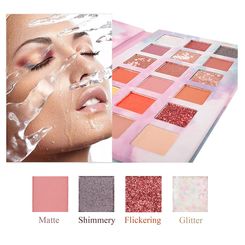 Wismee Eyeshadow Palette Makeup Set 18 Colors Matte Shimmer Natural Nude Eye Shadow Makeup Palette(0.74oz) Long Lasting Waterproof Cosmetic Palette with 5pcs Eyeshadow Brushes,100pcs Disposable Eyeshadow Gel Pad Patches Beauty Makeup Set for Women - BeesActive Australia