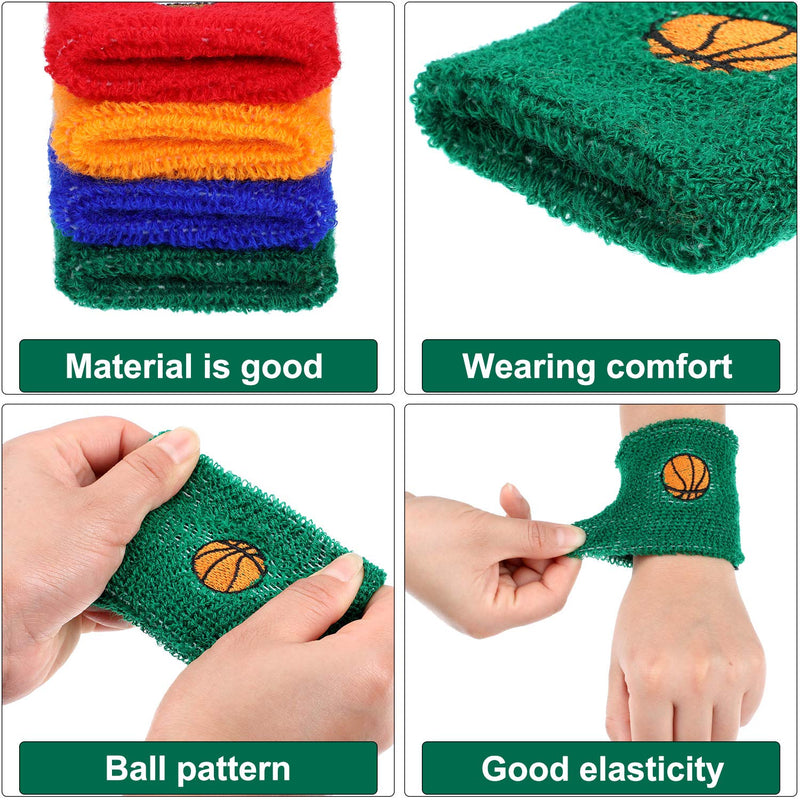 Gejoy 16 Pieces Sports Wristbands Wrist Sweatbands Children Sweat Bands for Kids Soccer Baseball Football Basketball Sports - BeesActive Australia