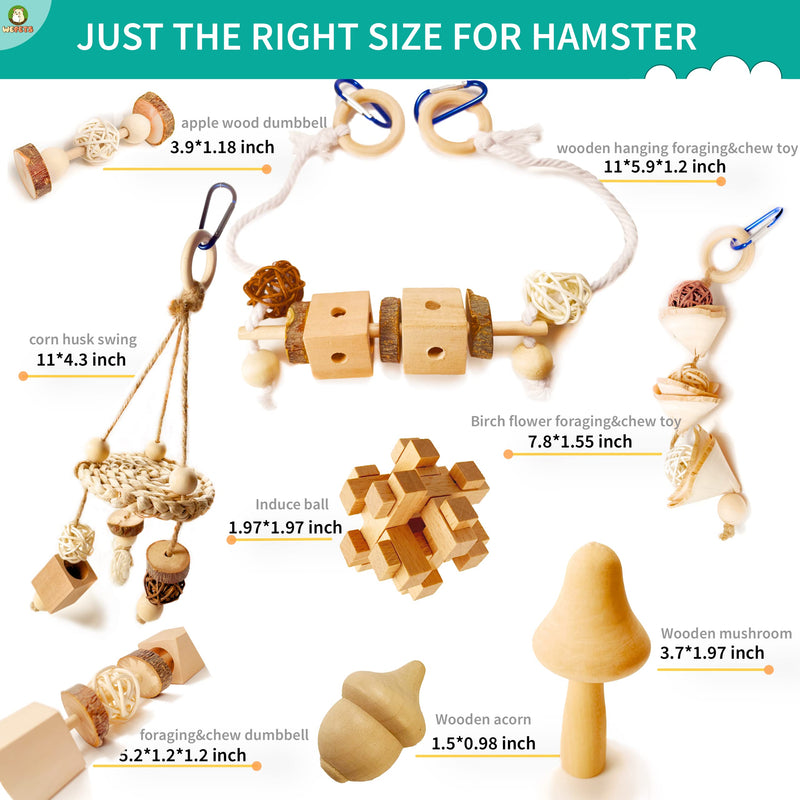 Wepets Hamster Toys, for Hamster, Gerbils, Mice, Rats and Other Small Animals to Chew and Play with, Induce Them to Grind Their Teeth, Reduce Depression. Pattern-D - BeesActive Australia