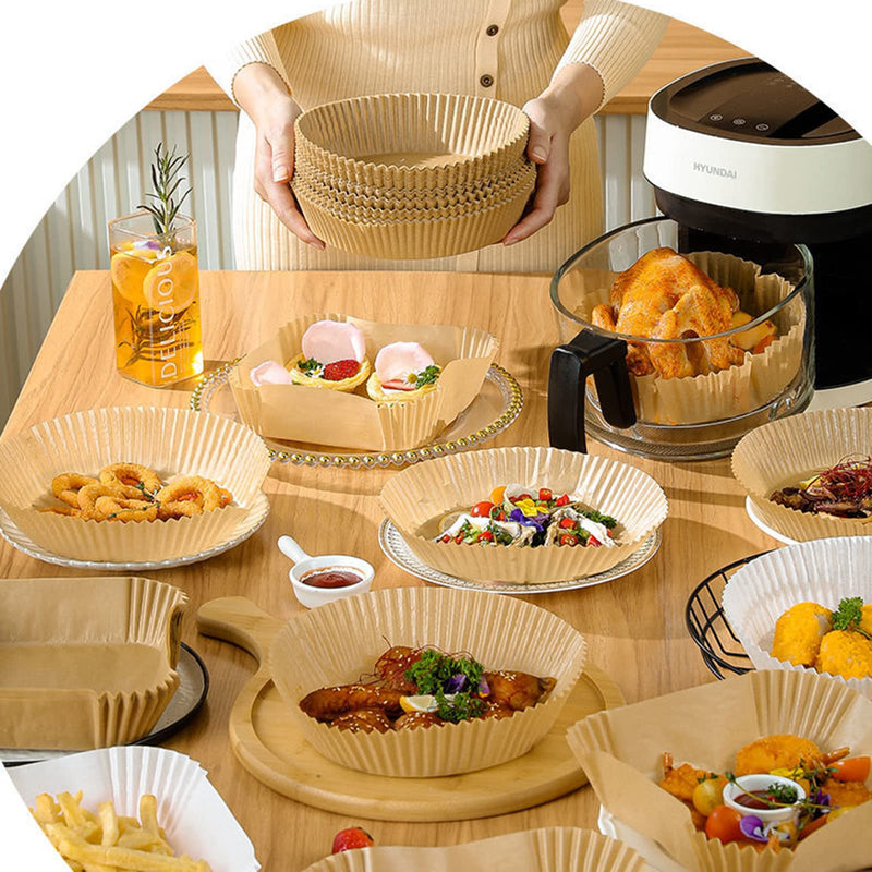 Ailifeer Air Fryer Disposable Paper Liner Square 6.3inch-7.9inch 100PCS Natural Baking Parchment Paper Air fryer liners,Oil-Proof High Temperature,for Air Fryers,Ovens,Pan and Microwaves square-100PCS - BeesActive Australia