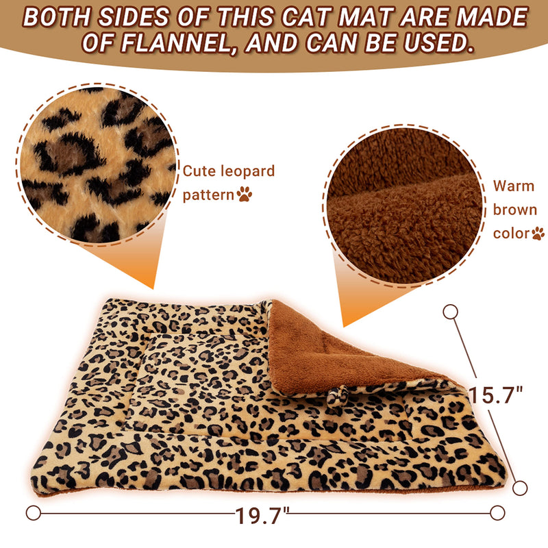 FLYSTAR Cat Bed Mat - Self Self Heating Warming Leopard Cute Cat Pad, Soft Flannel & Cotton, Support Machine Wash and Hand Wash, Comfortable Suitable for Small, Medium, Large Cats/Puppies 19.7"*29.5" - BeesActive Australia