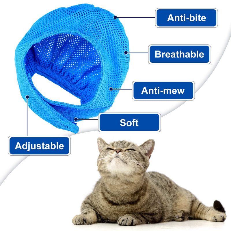 9 Pieces Cat Bathing Bag Set Cat Shower Bag Anti Bite and Anti Scratch Cat Grooming Bag for Pet Washing Brush Comb, Cat Muzzle, Nail Clipper, Nail File, Tick Tool Blue, Turquoise - BeesActive Australia