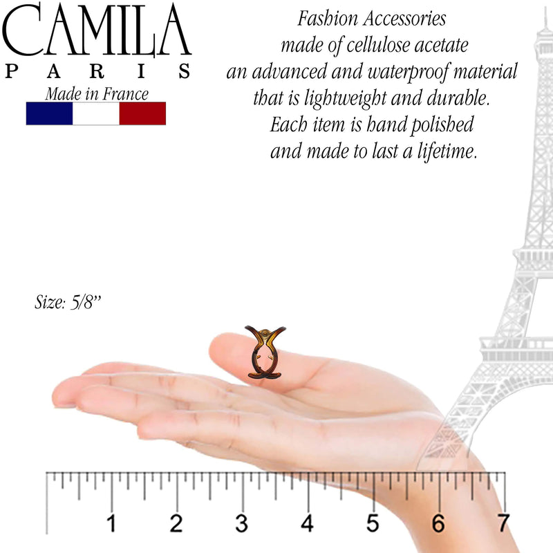 Camila Paris CP2374 French Hair Clip for Women, Set of 6 Extra Small Tortoise Shell Girls Hair Claw Clip Fashion Styling Hair Accessories for Women, Ladies Strong Hold Grip Clamp, Made in France Tortoise Shell 1" - BeesActive Australia