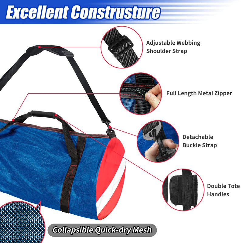 Sports Duffle Bag, Extra Large Mesh Dive Beach Bags and Totes with Shoulder Strap for Scuba Diving and Snorkeling Gear & Equipment, Wet Swimming, Travel, and Gym Workout - BeesActive Australia