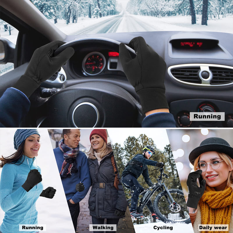 RYMNT Winter Gloves Touch Screen Water Resistant Thermal for Running Driving Cycling Working Hiking Warm Gifts for Men Women Black X-Large Women-XL/Men-L) - BeesActive Australia