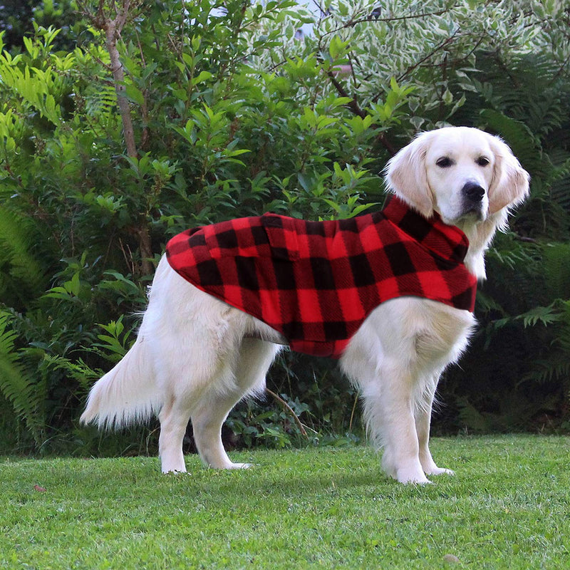 Dog Winter Coat, ASENKU Dog Jacket Plaid Reversible Dog Vest Waterproof Cold Weather Dog Clothes Pet Apparel for Small Medium Large Dogs XX-Large Red - BeesActive Australia