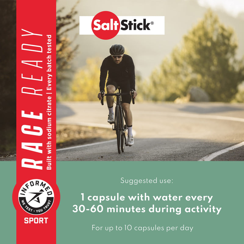SaltStick Electrolytes with Caffeine - Salt Pills and Electrolytes for Running, Hydration, Leg Cramps Relief, Sports Recovery, Hiking Essentials - Salt, Magnesium, Potassium, Vitamin D3 - 100 Count - BeesActive Australia