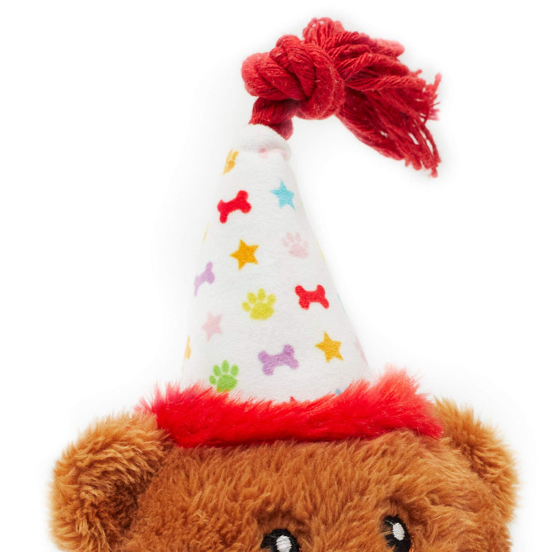 PET London Happy Birthday Bear Dog Toy - Present to Celebrate Dog's Bday or Adoption - Soft Plush Teddy Gift for Dog or Pup with Embroidered Birthday Message, Squeaky, Stylish Great Animal Gift - BeesActive Australia