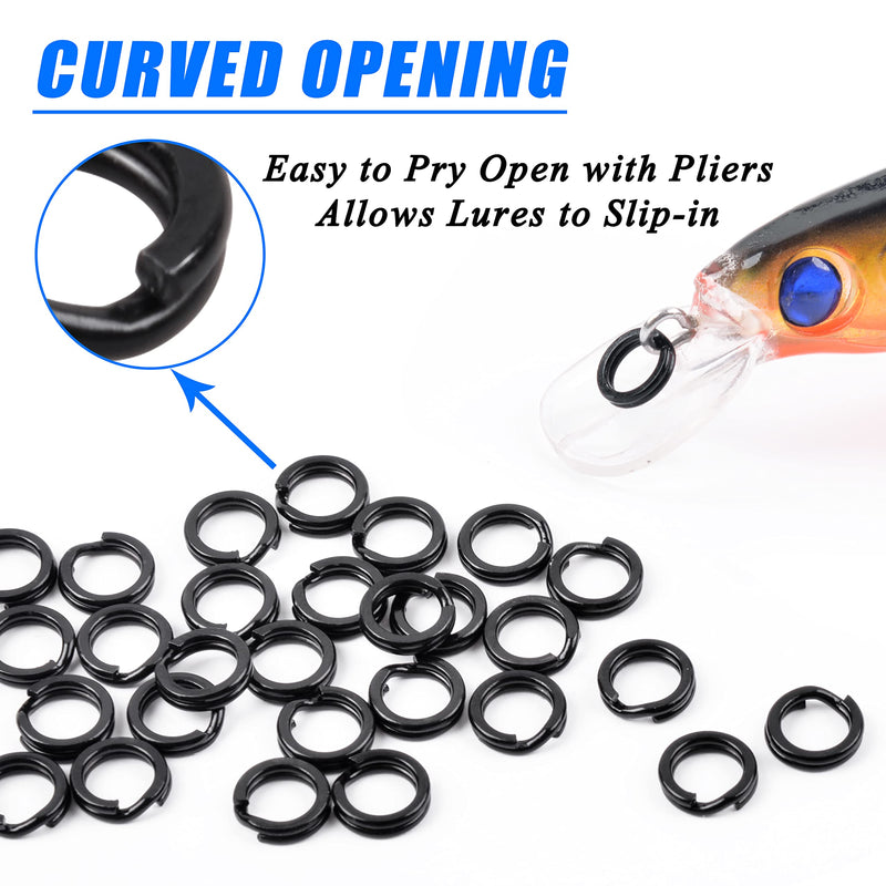 JOGFFDE Fishing Split Rings Assortment Kit - 200PCS Stainless Steel Double Flat Wire Snap Ring High Strength Lure Hook Connector Fishing Accessories - BeesActive Australia