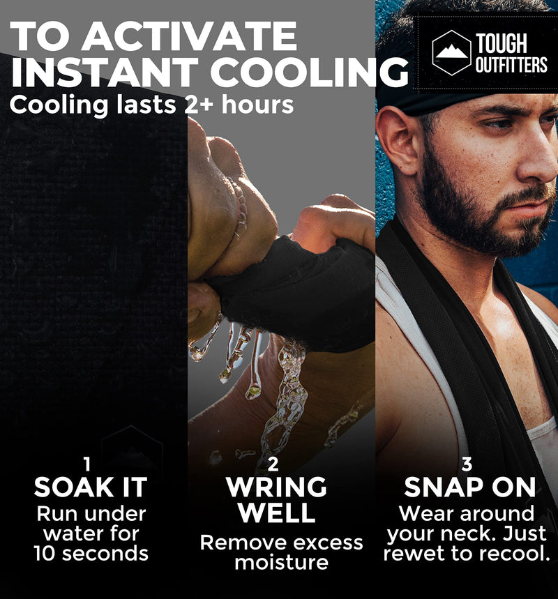 Cooling Towels - Sweat Rag & Towel for Gym, Workout, Running, Golf & Yoga - Head & Neck Cooling Wraps for Hot Weather - Neck Cooler for Quick Cool Down - Skin Cancer Foundation Recommended - BeesActive Australia