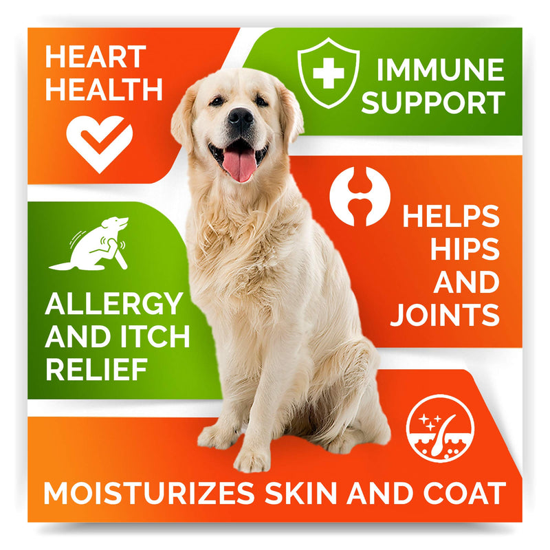 Fish Oil Omega 3 Treats for Dogs - Allergy and Itch Relief - Skin and Coat Supplement - Joint Health - Wild Alaskan Salmon Oil - Shedding, Itchy Skin Relief - Omega 3 6 9 - EPA & DHA 180 Treats - BeesActive Australia