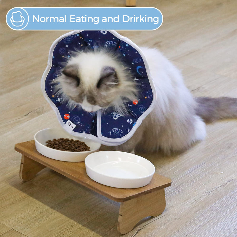 ComSaf Soft Cat Recovery Collar, Protective Adjustable Pet Cone Collar for After Surgery, Comfortable Lightweight Elizabethan Collar for Cat Kitten Prevent from Licking Wounds, Not Block Vision S (Neck:7-9 in) - BeesActive Australia