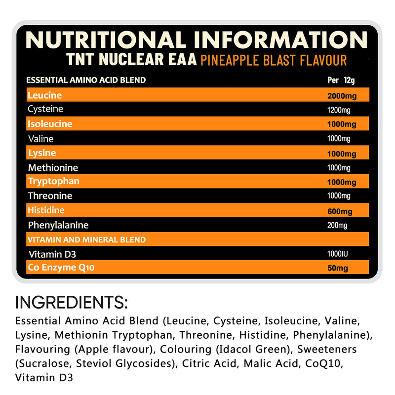 NXT TNT Nuclear EAA's | Performance, Endurance and Energy Support | Amino Acids | (Pineapple) Pineapple - BeesActive Australia