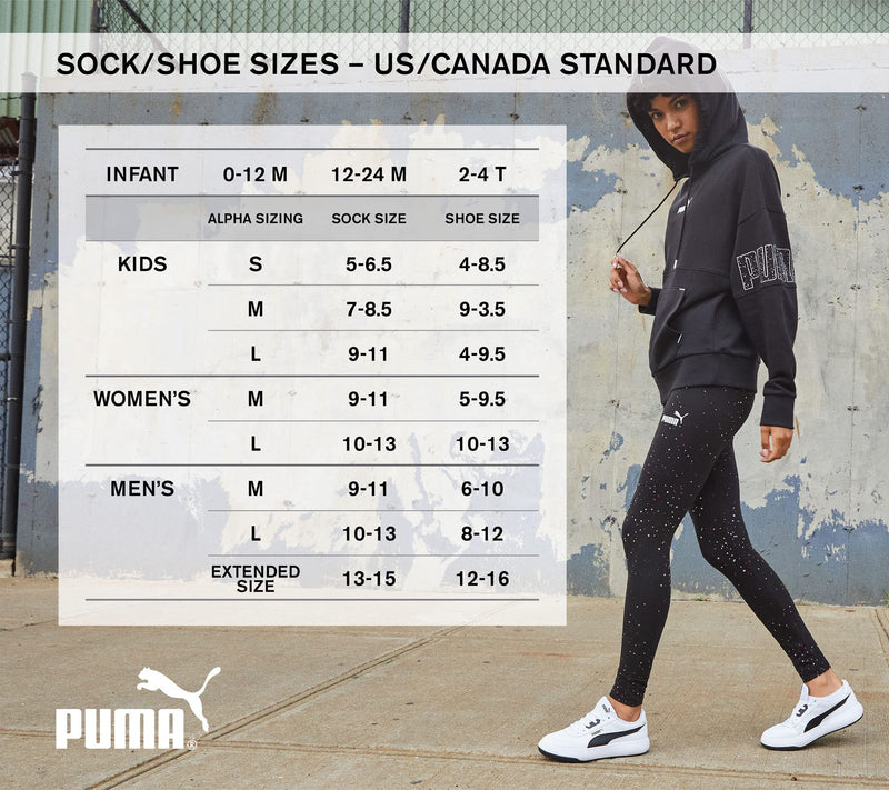 PUMA Men's 6 Pack Crew Socks 10-13 Black/Gray - BeesActive Australia