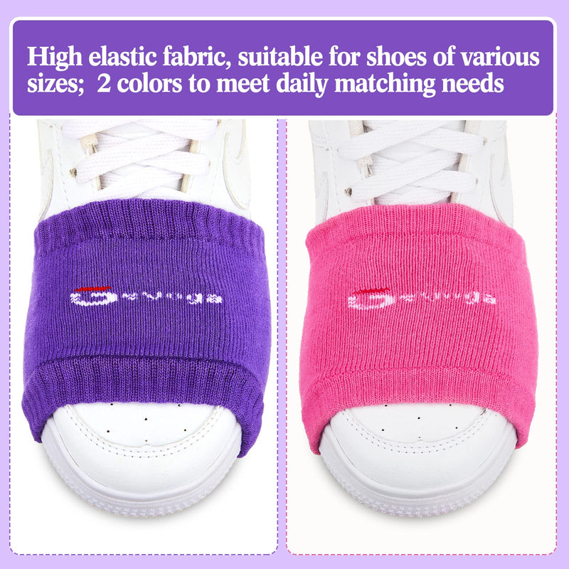 Geyoga 2 Pairs Pack Over Sneaker Dance Socks Rose Red Purple Shoe Socks Dance Shoe Covers Shoe Sliders for Dancing Dance Socks for Smooth Floors Women Men Dancers Exercise - BeesActive Australia