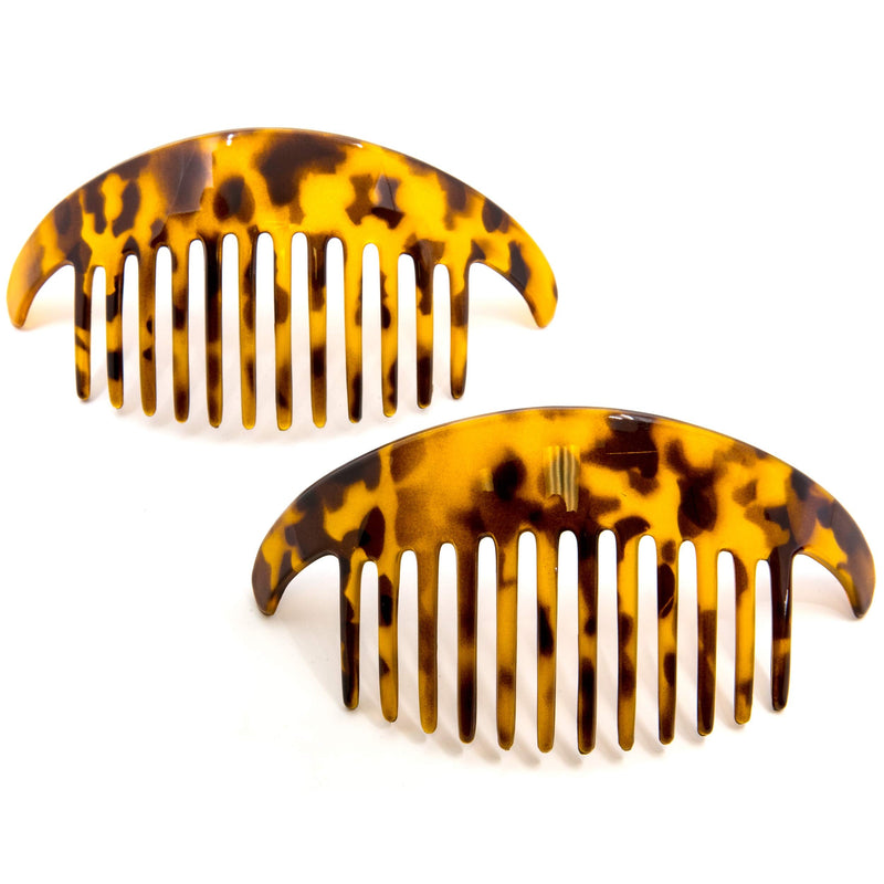 Camila Paris CP2877/2 French Hair Side Combs, Tokyo, Interlocking Combs French Twist Hair Combs, Strong Hold Hair Clips for Women Bun Chignon Up-Do, Styling Girls Hair Accessories, Made in France - BeesActive Australia