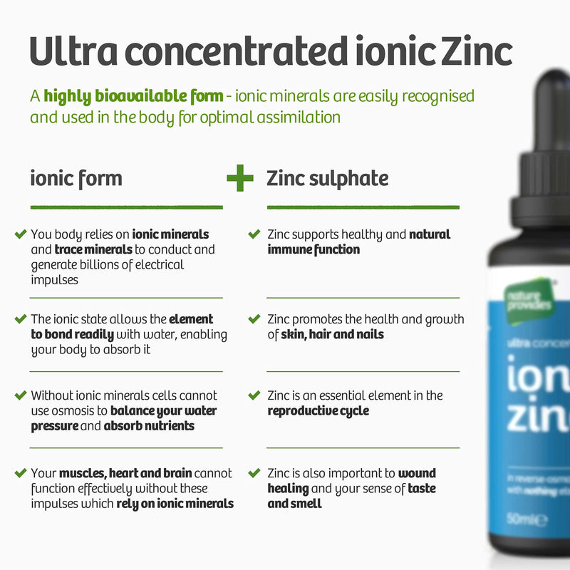 Ionic Zinc Sulphate Liquid Ultra Pure and Concentrated - 50ml (10 Drops = 15mg) Immune and Fertility Support, Skin, Hair and Nails. Vegan raw zinc. Superior to vimergy and eidon zinc (Made in The UK) - BeesActive Australia