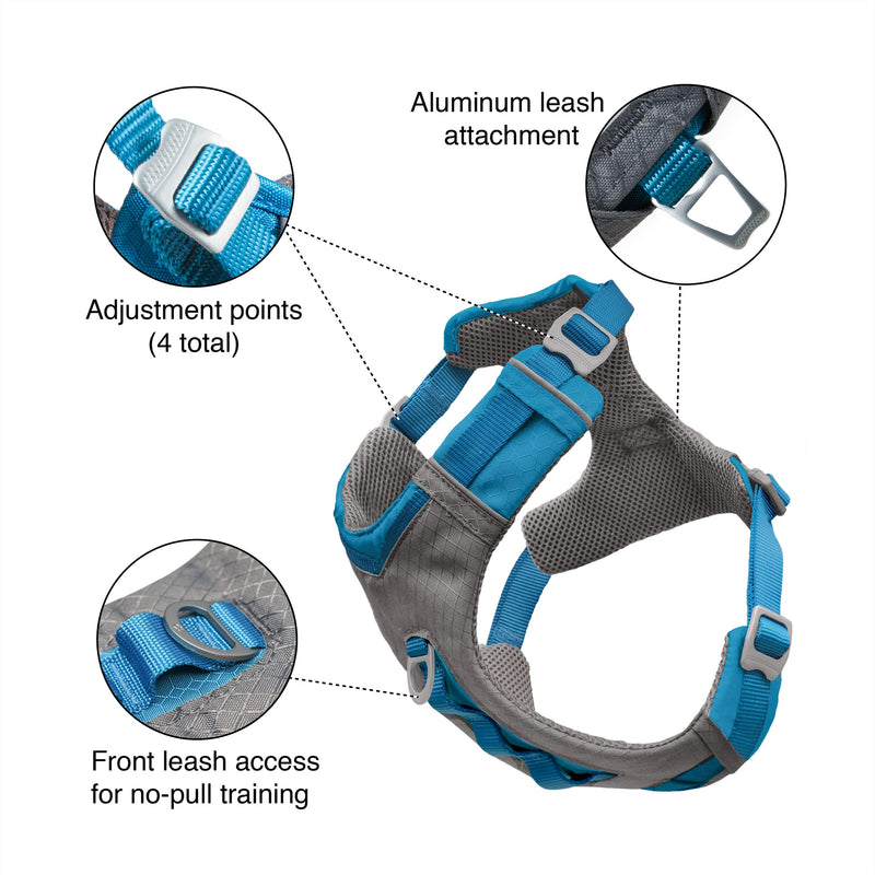 Kurgo Journey Air Dog Harness, Pet Hiking Harness for Running & Walking, Everyday Harnesses for Pets, for Large, Medium, & Small Dogs, Reflective, Black, Blue, Red, Coral, Orange, and Purple - BeesActive Australia