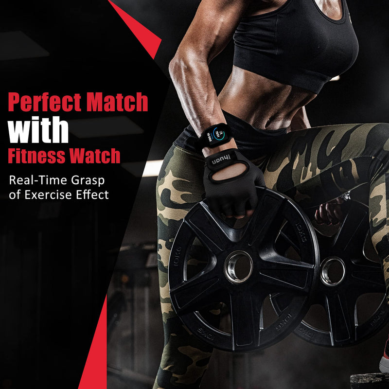 ihuan Lightweight Breathable Workout Gloves - Partition Palm Protection Gym Gloves | Enhance Grip Weight Lifting Gloves for Exercise | Fitness | Cycling Men & Women black Small - BeesActive Australia
