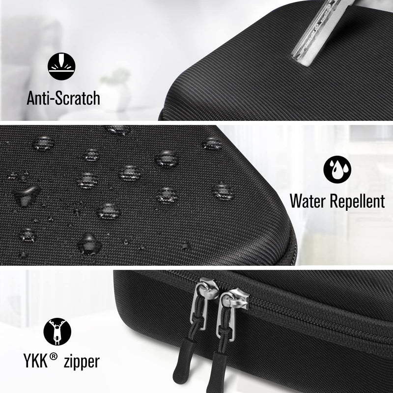 MEDMAX Hard Shell Case for Asthma Inhaler, Protective Portable Shockproof Anti-Scratch Medicine Travel Carrying Case with Clip and Handle Strap Compatible with Chamber Inhaler Spacer Masks, (Black) Black - BeesActive Australia