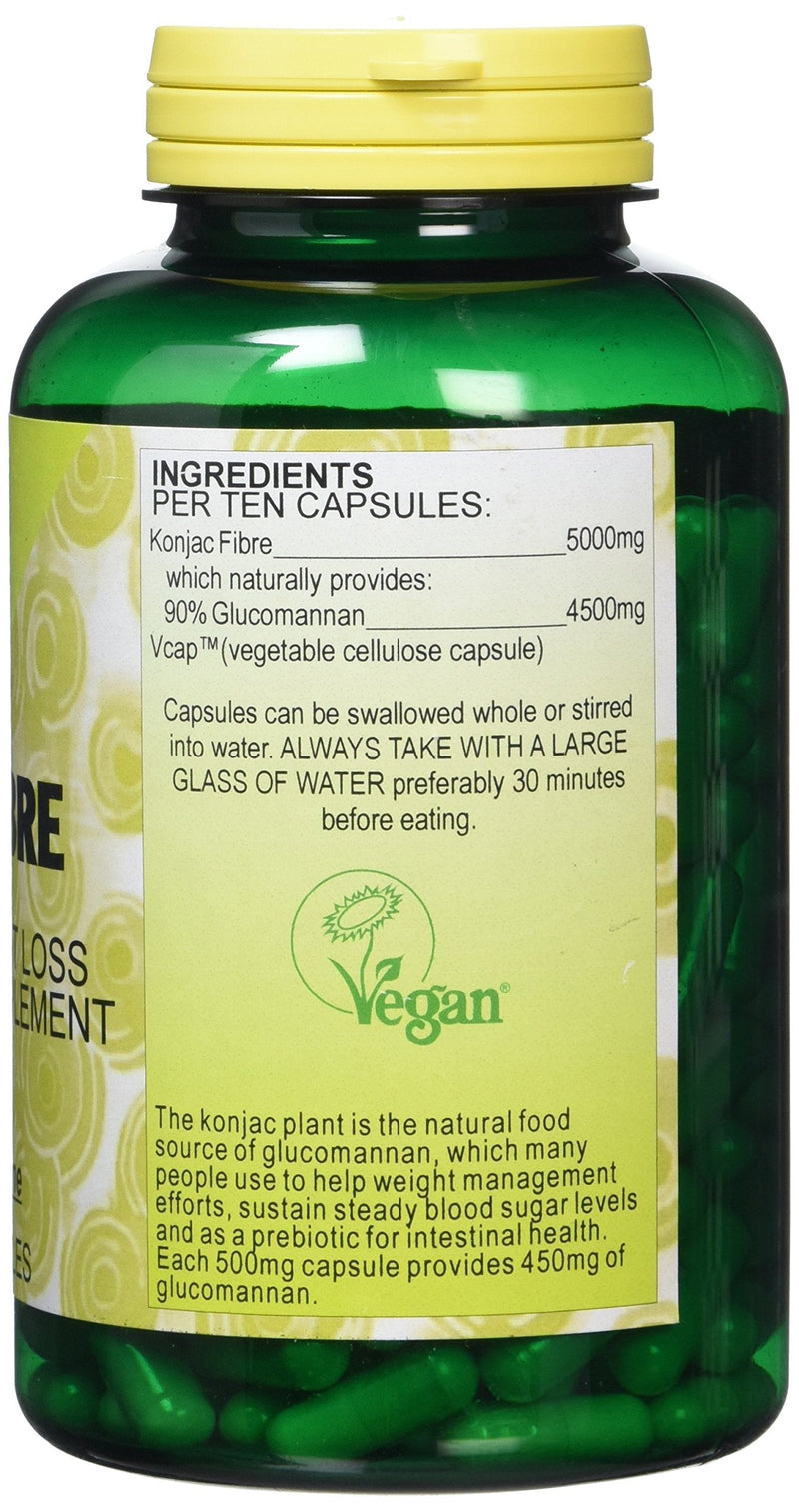 Health Plus Konjac Fibre 500mg (Glucomannan) Slimming and Weight Control Supplement - 210 Gelatin Free Capsules - BeesActive Australia
