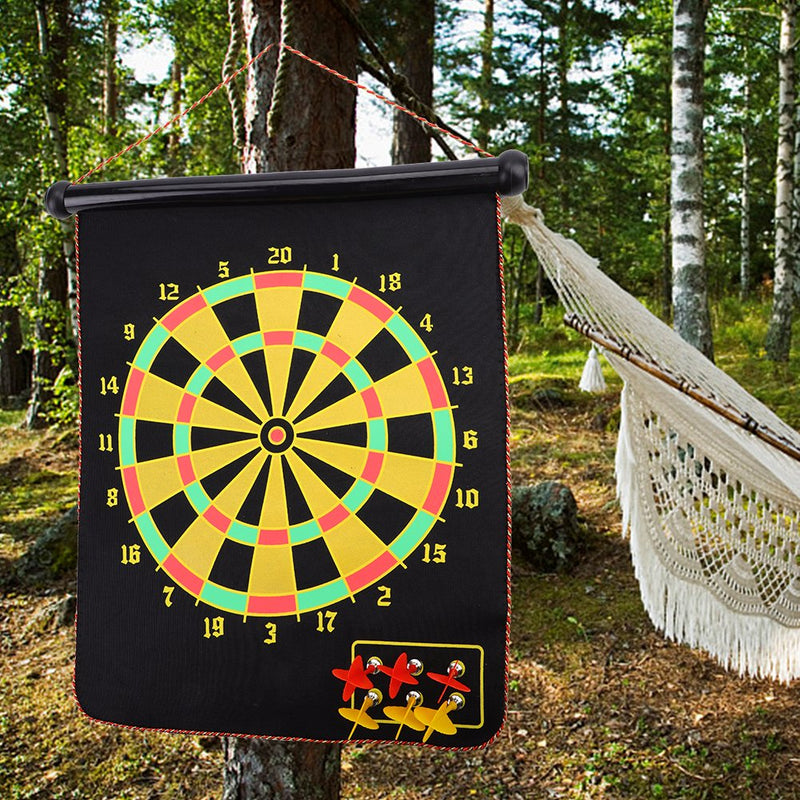 Alomejor Dartboard Magnetic Wall Hanging Up Double Sided Dartboard with 6 Safety Darts Portable Protector Dartboard Kids Adults Gift Target Game Room Office - BeesActive Australia