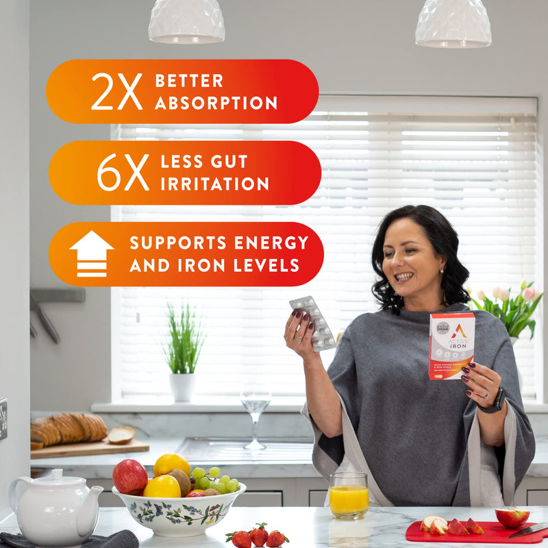 Active Iron Supplement | 30 Iron Capsules | Non- Constipating | Fights Tiredness & Fatigue | Clinically Proven to Increase Iron Levels - BeesActive Australia
