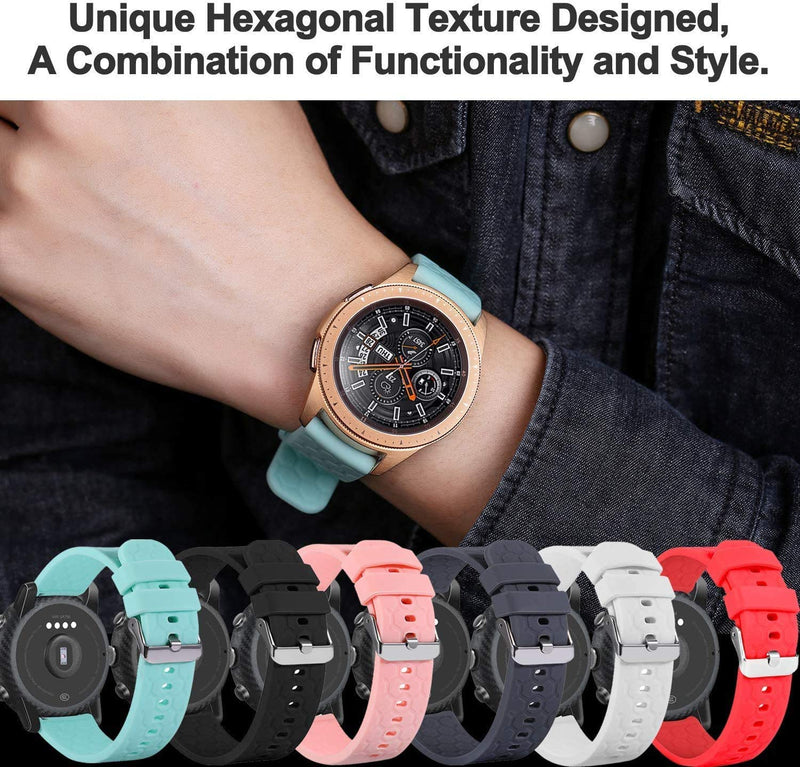 FitTurn Silicone Band Compatible with Amazfit GTR 47MM/ Pace Replacement 22mm Washable Silicone Solid Color Straps Sport Wristbands for Amazfit Pace/GTR 47MM Smartwatch Accessories (Six Pack) Six Pack - BeesActive Australia