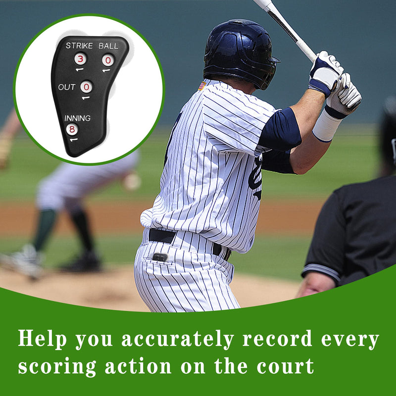 Watayo 4 Wheel Baseball Umpire Clicker -Black Umpire Indicator Gear -Practical Baseball Counter Clicker for Scorekeeper Recording Outs & Innings Balls 2pcs - BeesActive Australia