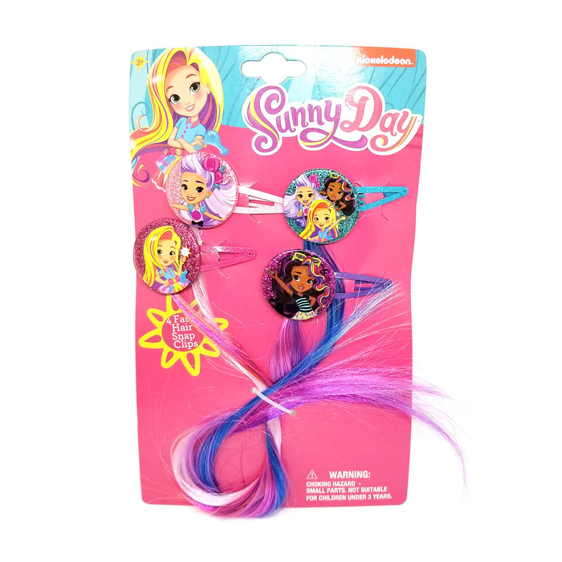 Nickelodeon Sunny Day 7 Flavored Lip Gloss with Faux Hair Snap Clips Set - BeesActive Australia