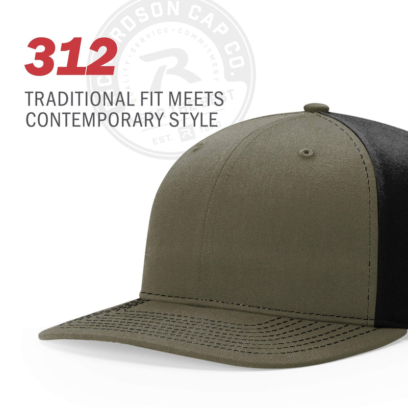 Richardson Unisex 312 Twill-Back Trucker Adjustable Backstrap Baseball Cap Royal/White One Size - BeesActive Australia