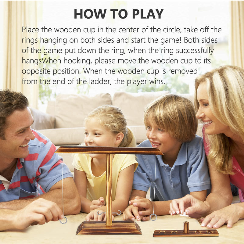 Bestdon Games for Kids and Adults Handmade Wooden Board Games with Shot Ladder Bundle, Fast-Paced Interactive Games Suitable for Outdoor and Parent-Child Interactive Activity Charcoal - BeesActive Australia