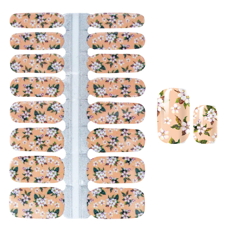 SILPECWEE 5 Sheets Adhesive Nail Art Stickers Decals With Tips 1Pc Nail File Flower Nail Polish Wraps Strips Manicure Kit NO2 - BeesActive Australia