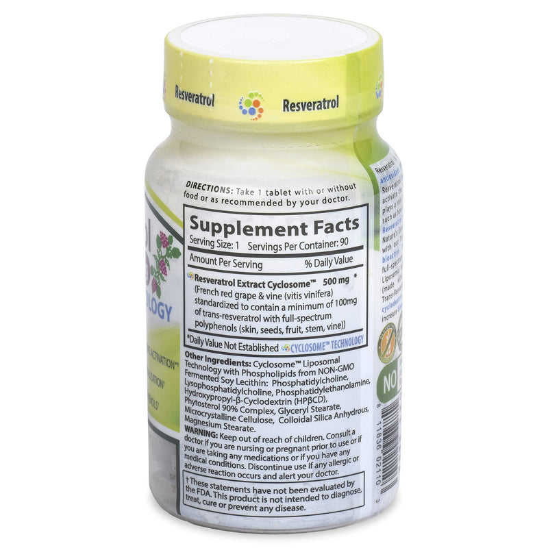 NATURE'S ESSENTIALS Liposomal Resveratrol | 500mg per Pill | Full-Spectrum Trans-Resveratrol | Maximum Absorption Formula | 3 Month Supply | Non-GMO | Gluten-Free | Vegetarian | Lab Certified | USA - BeesActive Australia