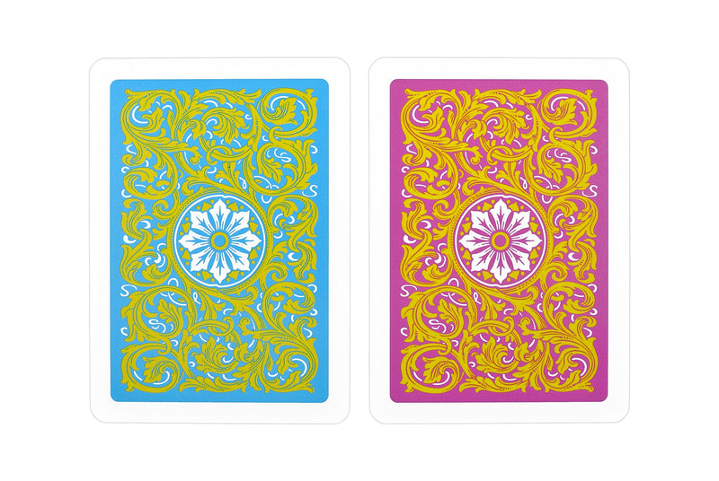 Copag 1546 Neoteric Design 100% Plastic Playing Cards, Poker Size Yellow/Pink/Blue Double Deck Set (Jumbo Index) Jumbo Index - BeesActive Australia
