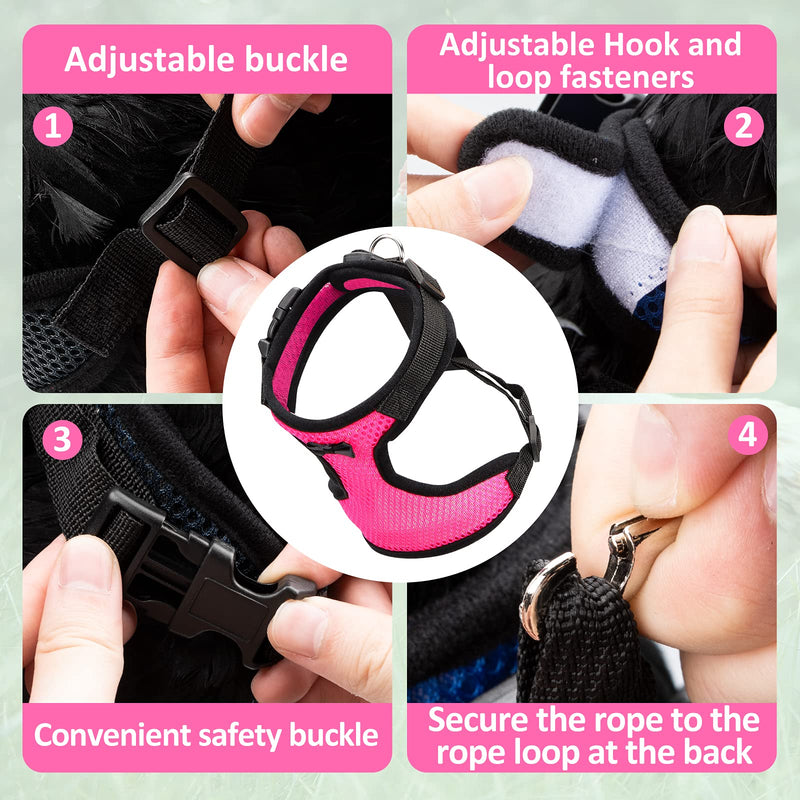 Adhafera Chicken Harness with Leash, Upgraded Double Adjustment Chicken Harness and Leash Set for Hens, Duck, Goose, Small Pet Pink S - BeesActive Australia