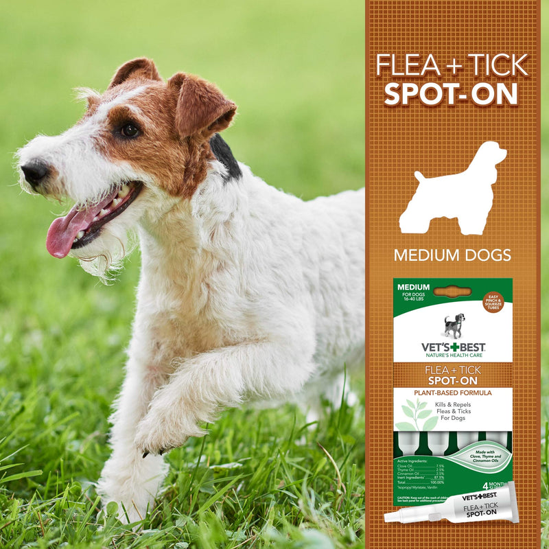 Vet's Best Topical Flea & Tick Treatment for Dogs 16-40lbs, 4 Month Supply - BeesActive Australia