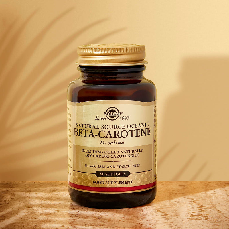 Solgar Natural Source Oceanic Beta Carotene Softgels - Pack of 60 - Fight Free Radical Damage - Strong Antioxidant - Gluten Free - BeesActive Australia