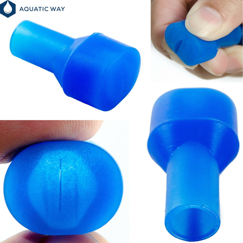 Aquatic Way Bite Valve Replacement Mouthpieces fits Camelbak and Most Brands (4-Pack), with Shutoff Valve and Tube O-Ring for Hydration Bladder and Backpack Water Reservoir Blue - BeesActive Australia