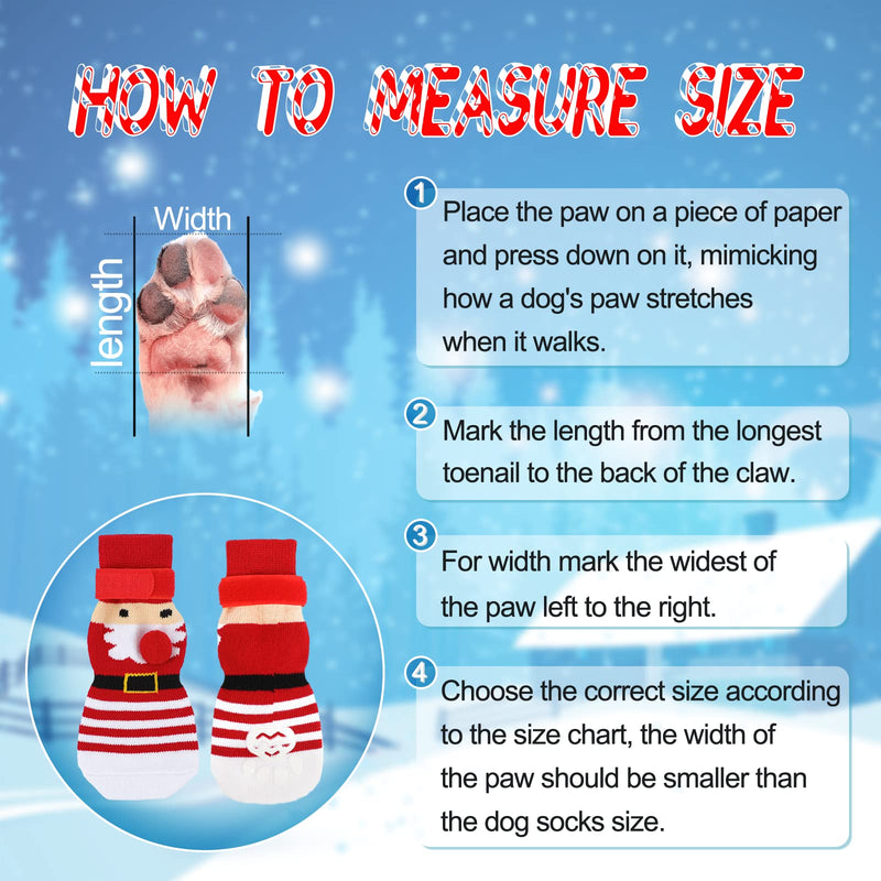 Rypet 2 Pairs Christmas Dog Socks Non Slip Dog Grip Socks with Adjustable Straps Traction Control for Indoor & Hardwood Floor, Pet Paw Protector for Small Medium Large Dogs L (2 Pairs) - BeesActive Australia