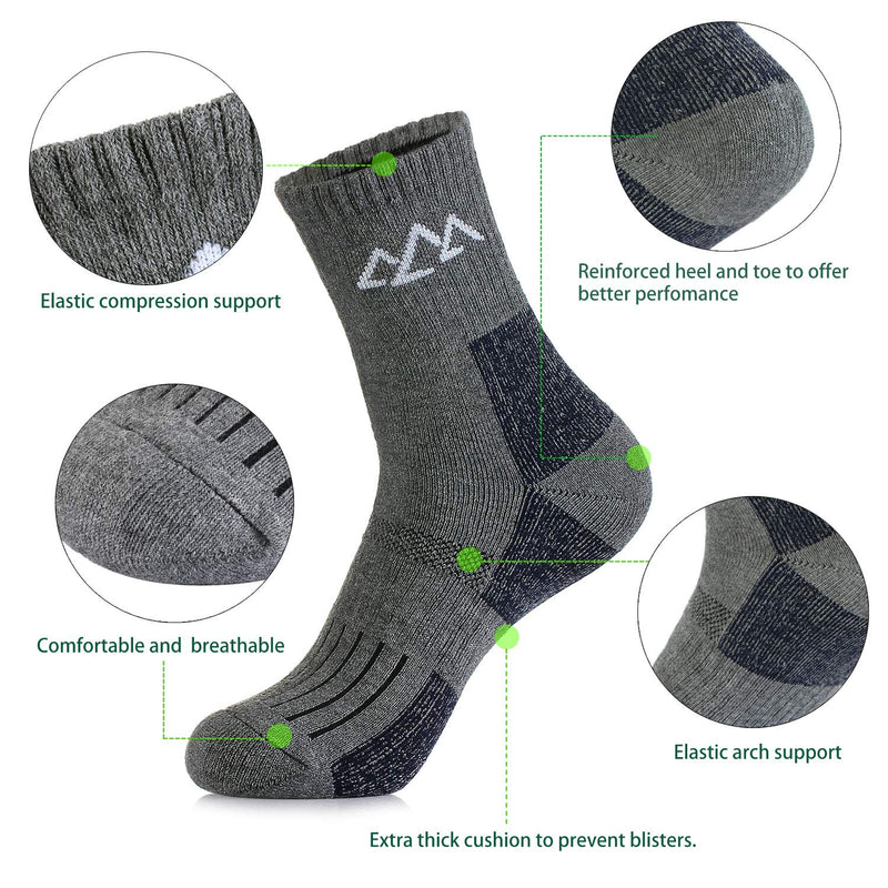 innotree 3 Pack Men's Full Cushioned Hiking Walking Socks, Quarter Crew Socks Men's Quarter - BeesActive Australia