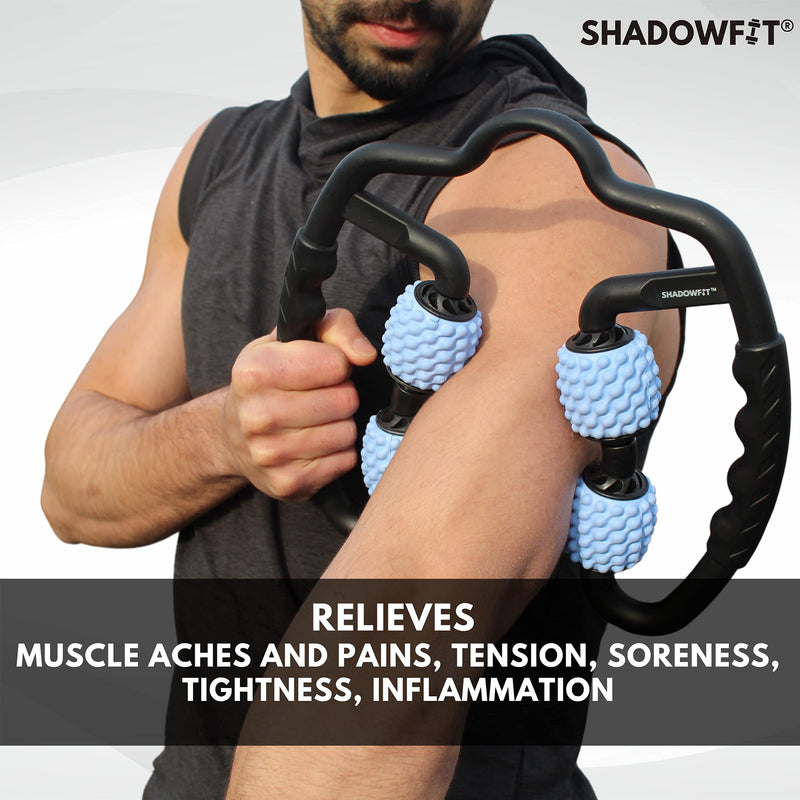 ShadowFit Muscle Massager Roller, Trigger Point Foam Roller for Calves, Legs, Arms, Shin Splints, Massage Tool to Relieve Soreness, Stiffness, and Tight Muscles, Cellulite and Deep Tissue Massaging Black - BeesActive Australia