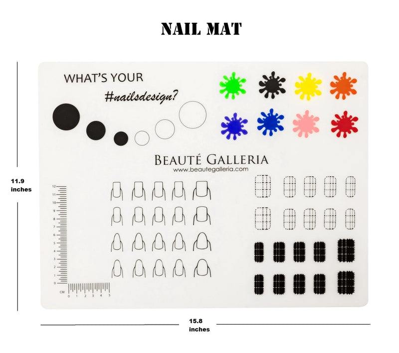 Beaute Galleria Rollable Silicone Nail Art Stamping Mat for Reverse Stamping, Nail Decals Practice Washable Mess-Free Manicure Mat - BeesActive Australia